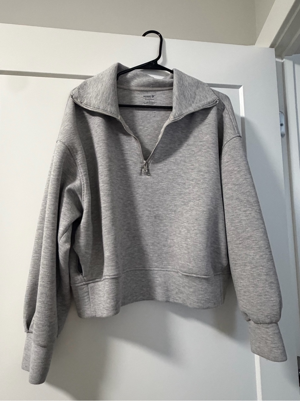 Old Navy Light Gray Half-Zip Pullover Sweatshirt